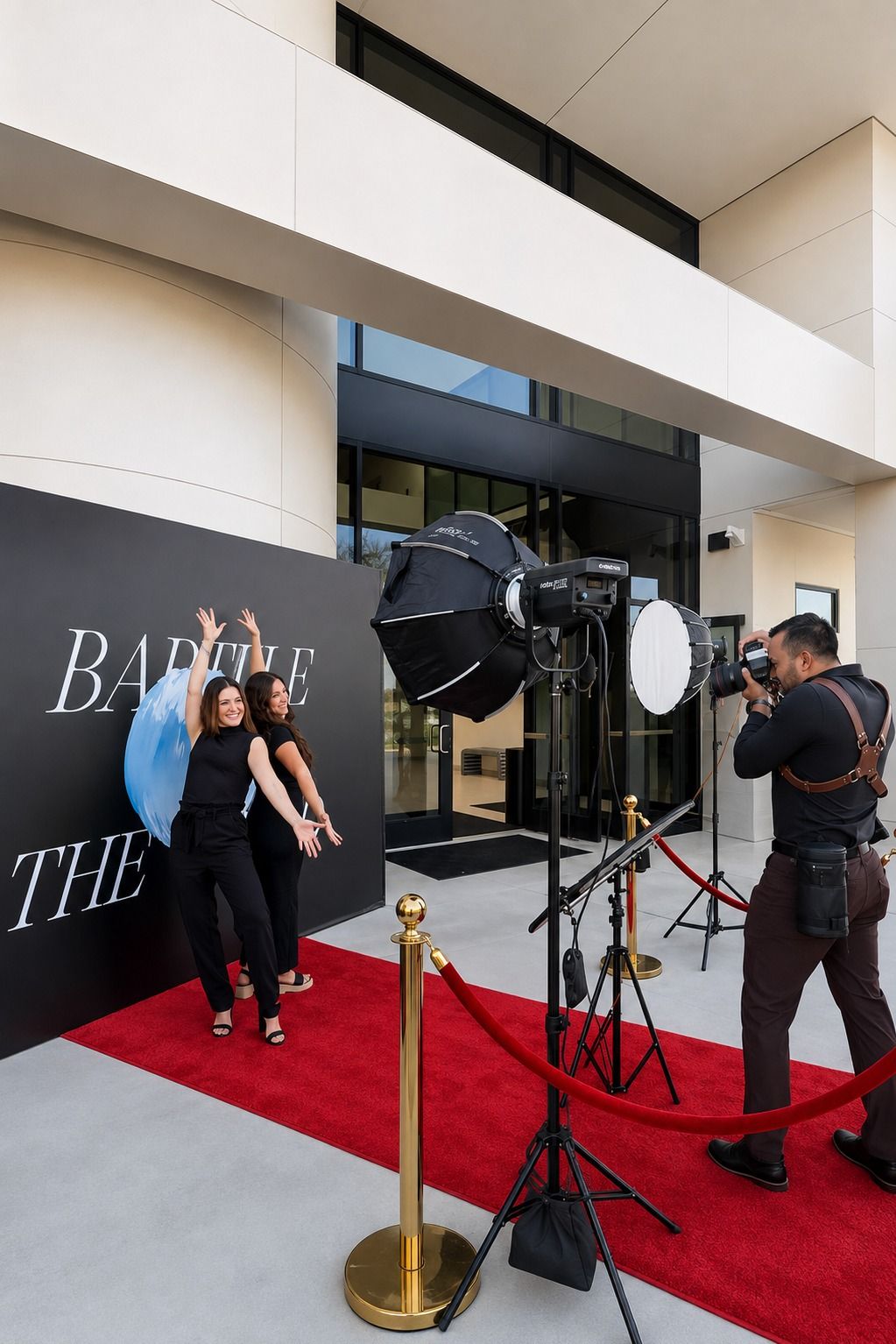 Portrait Studio red-carpet backdrop setup